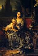 Leon Cogniet Portrait of Maria Brignole-Sale De Ferrari with her son oil painting